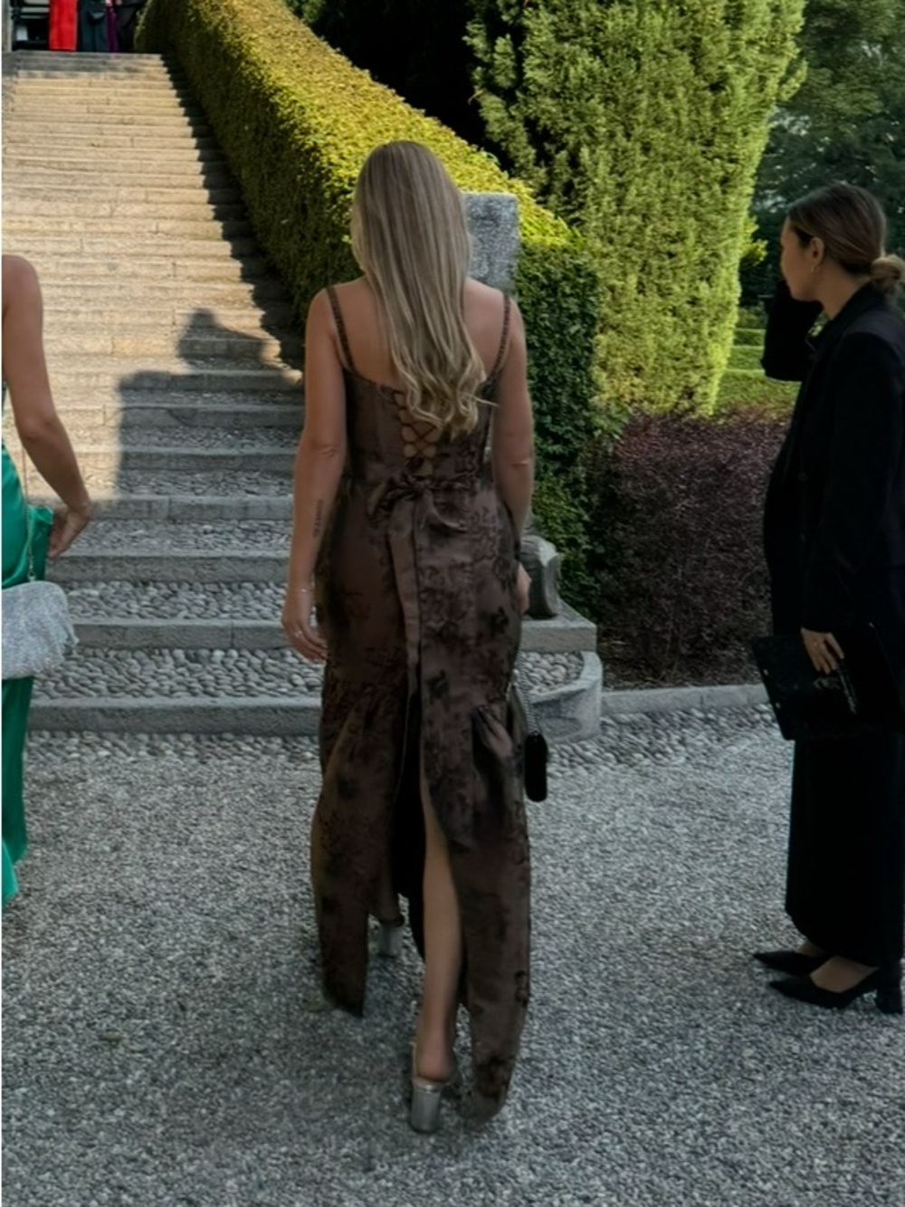 V. Chapman Brown Floral Off-Shoulder Mermaid Maxi Dress - Picture 5 of 5